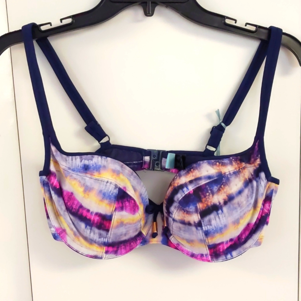 Panache Elle Non-Moulded Bra Size Bikini Top. Tie Dye Print. Multiple Sizes.